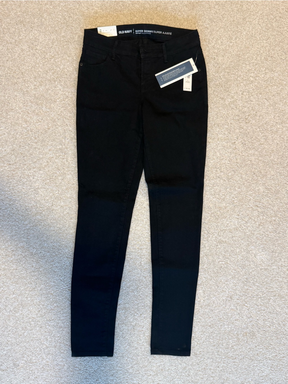 Old Navy Super Skinny stretch black jeans sz 2 MSRP$30